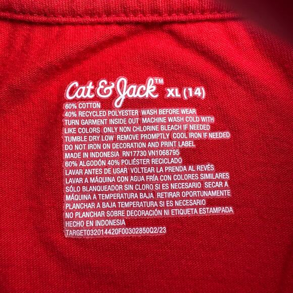 Girls’ Cat & Jack Red Long Sleeve Sequin Christmas Tree T-shirt. Size XL (14). - Picture 4 of 4